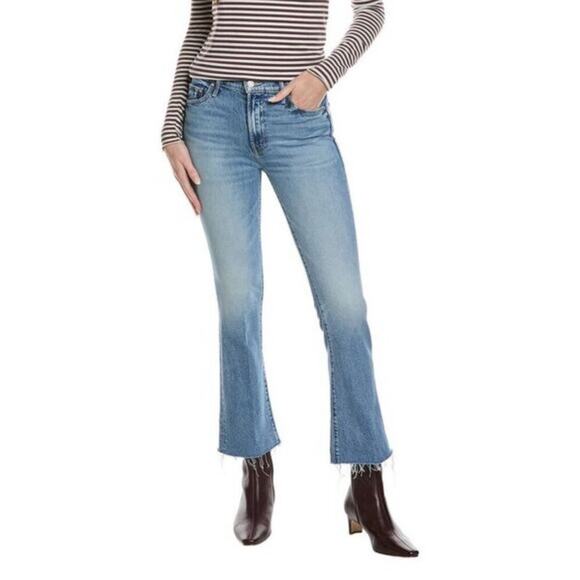 Mother Women's The Outsider Flood Fray Jeans Are We There Yet Blue Size 28 NWT